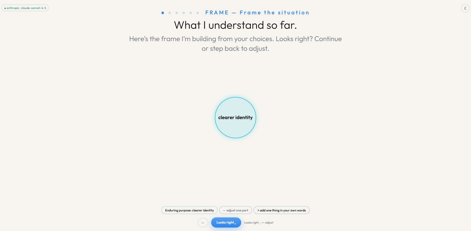 Express — first pass, instinct only; reasons and logic come later